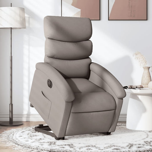 vidaXL Sillón eléctrico reclinable elevable de tela gris taupe