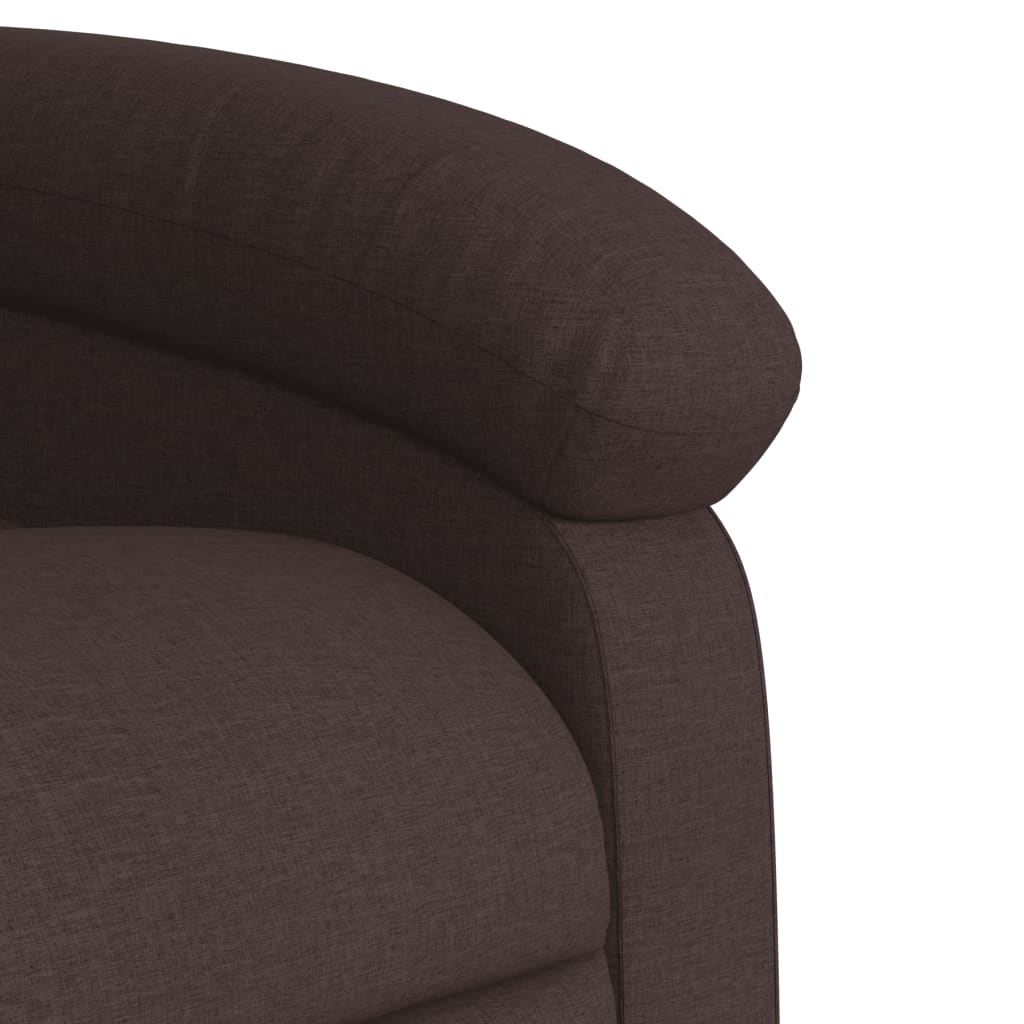 vidaXL Sillón masaje eléctrico reclinable elevable tela marrón oscuro