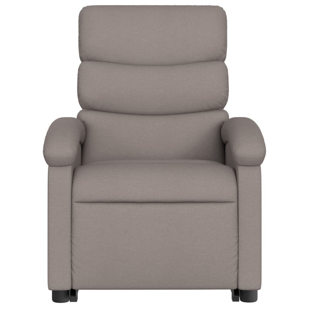 vidaXL Sillón de masaje eléctrico reclinable elevable tela taupé