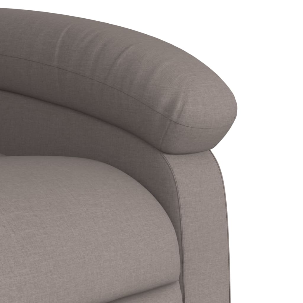 vidaXL Sillón de masaje eléctrico reclinable elevable tela taupé