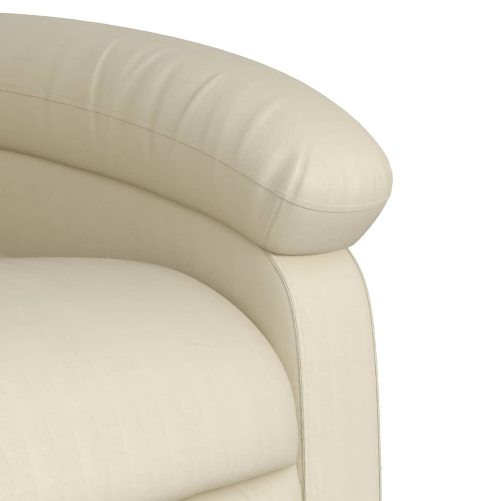 vidaXL Sillón de masaje reclinable eléctrico cuero sintético crema