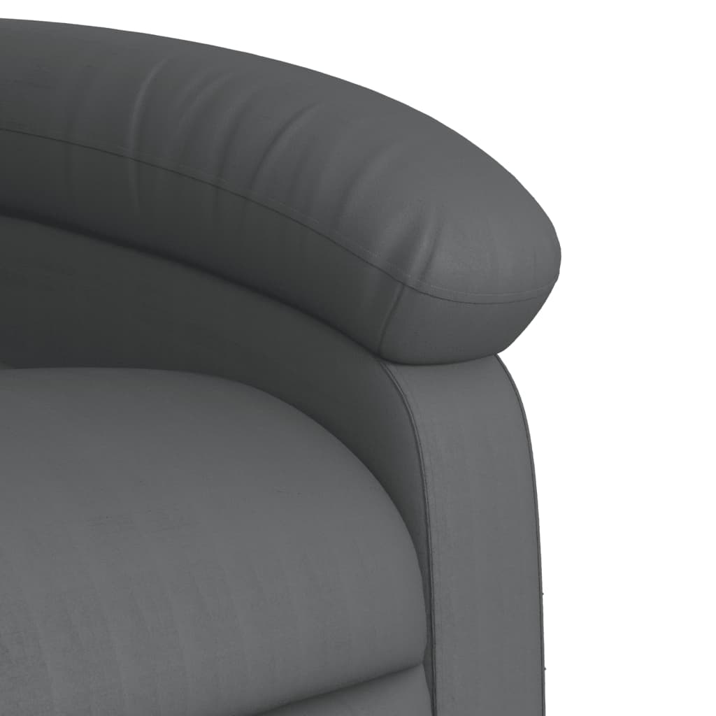 vidaXL Sillón de masaje reclinable eléctrico cuero sintético gris