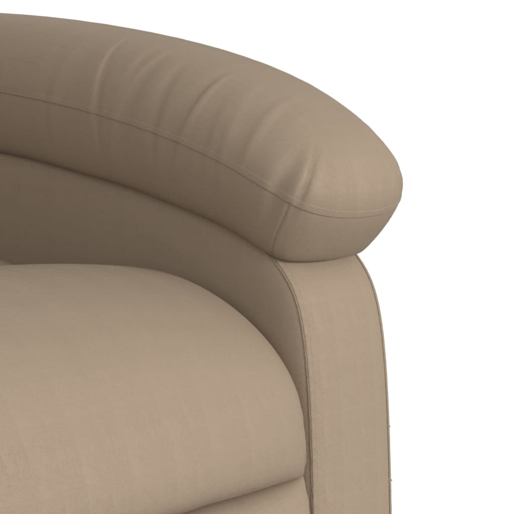 vidaXL Sillón reclinable elevable cuero artificial color capuchino