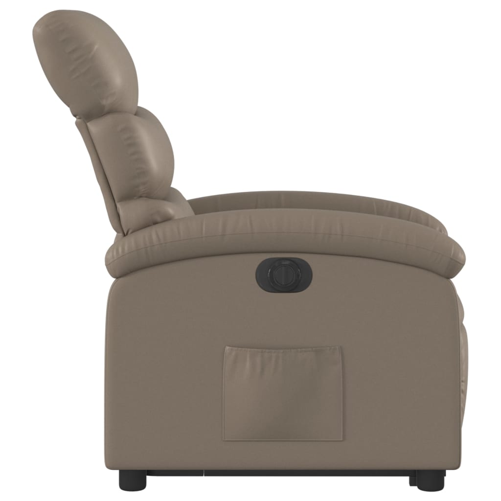 vidaXL Sillón elevable eléctrico cuero artificial capuchino