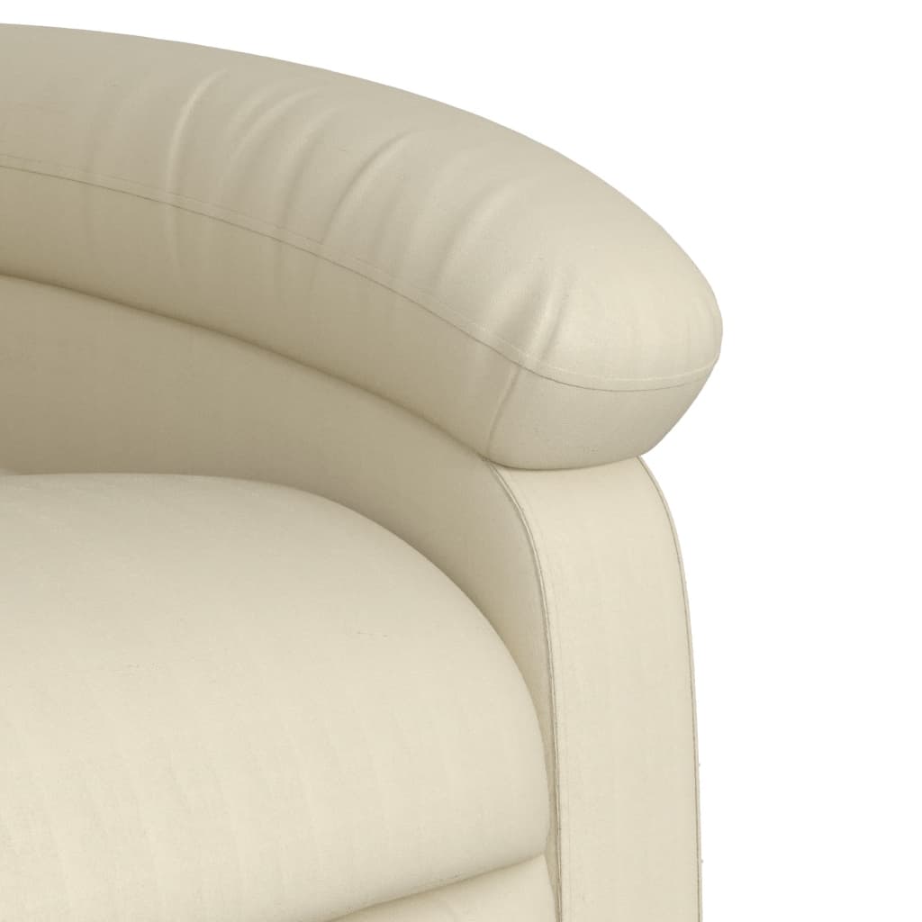 vidaXL Sillón de masaje elevable eléctrico cuero sintético crema