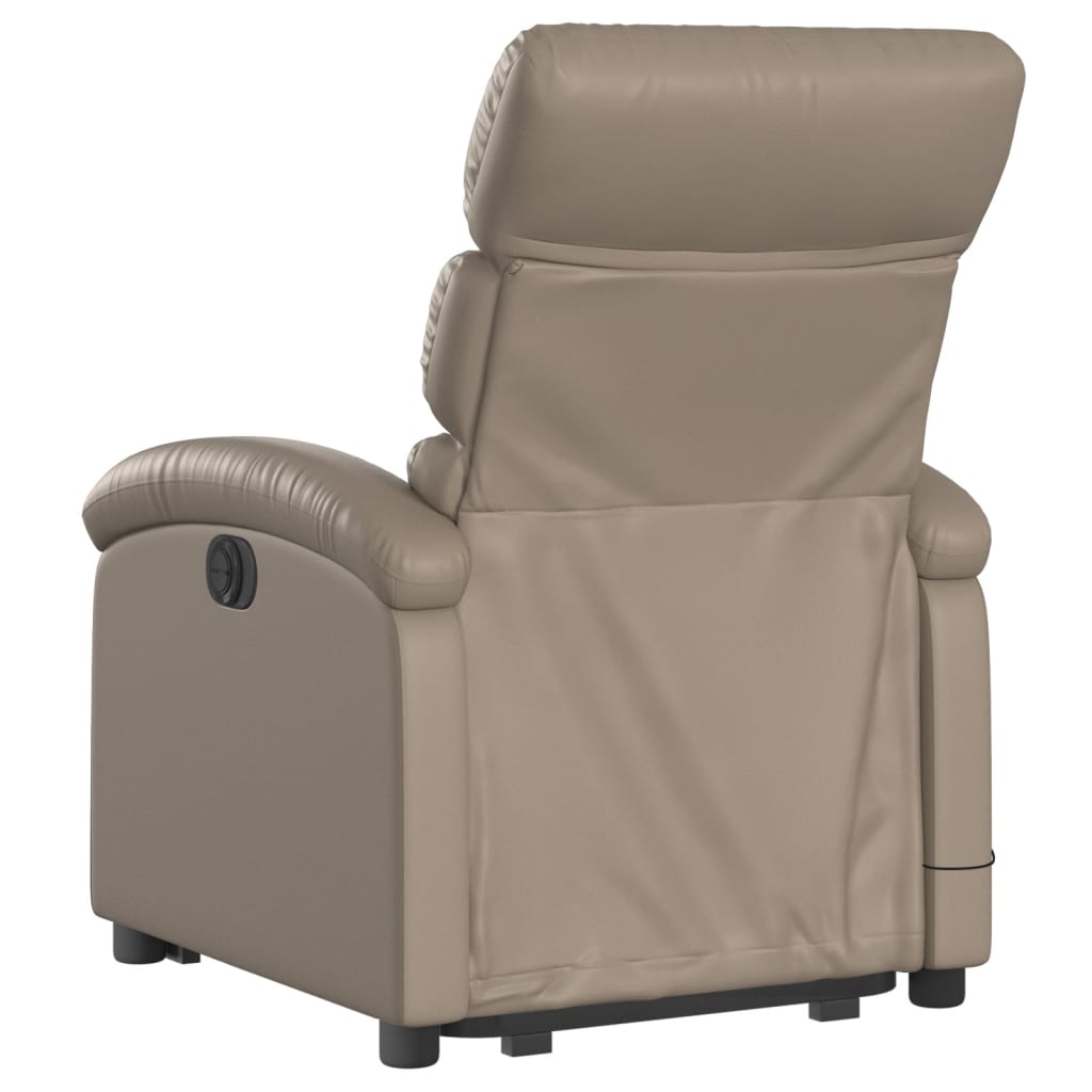 vidaXL Sillón reclinable de masaje eléctrico cuero sintético capuchino