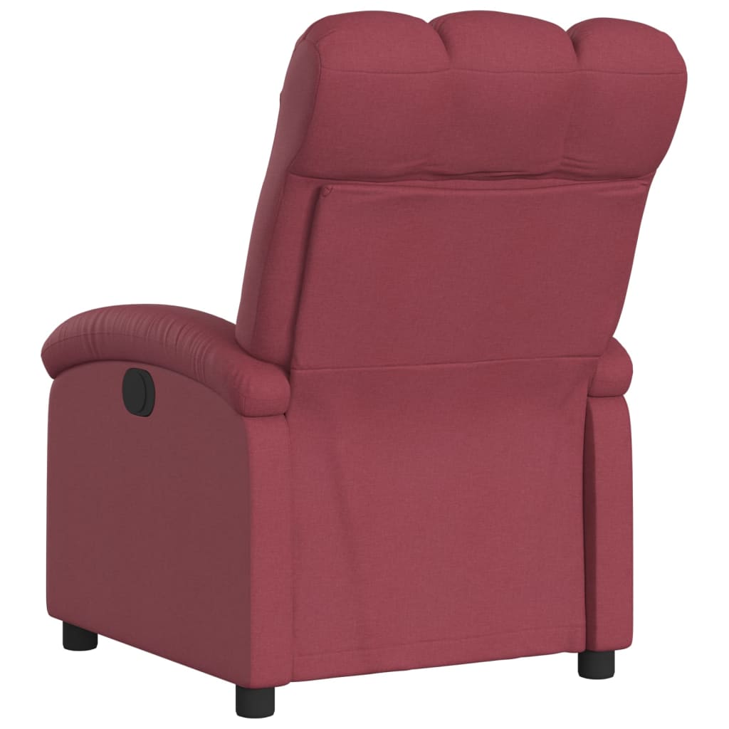 vidaXL Sillón reclinable eléctrico tela rojo tinto