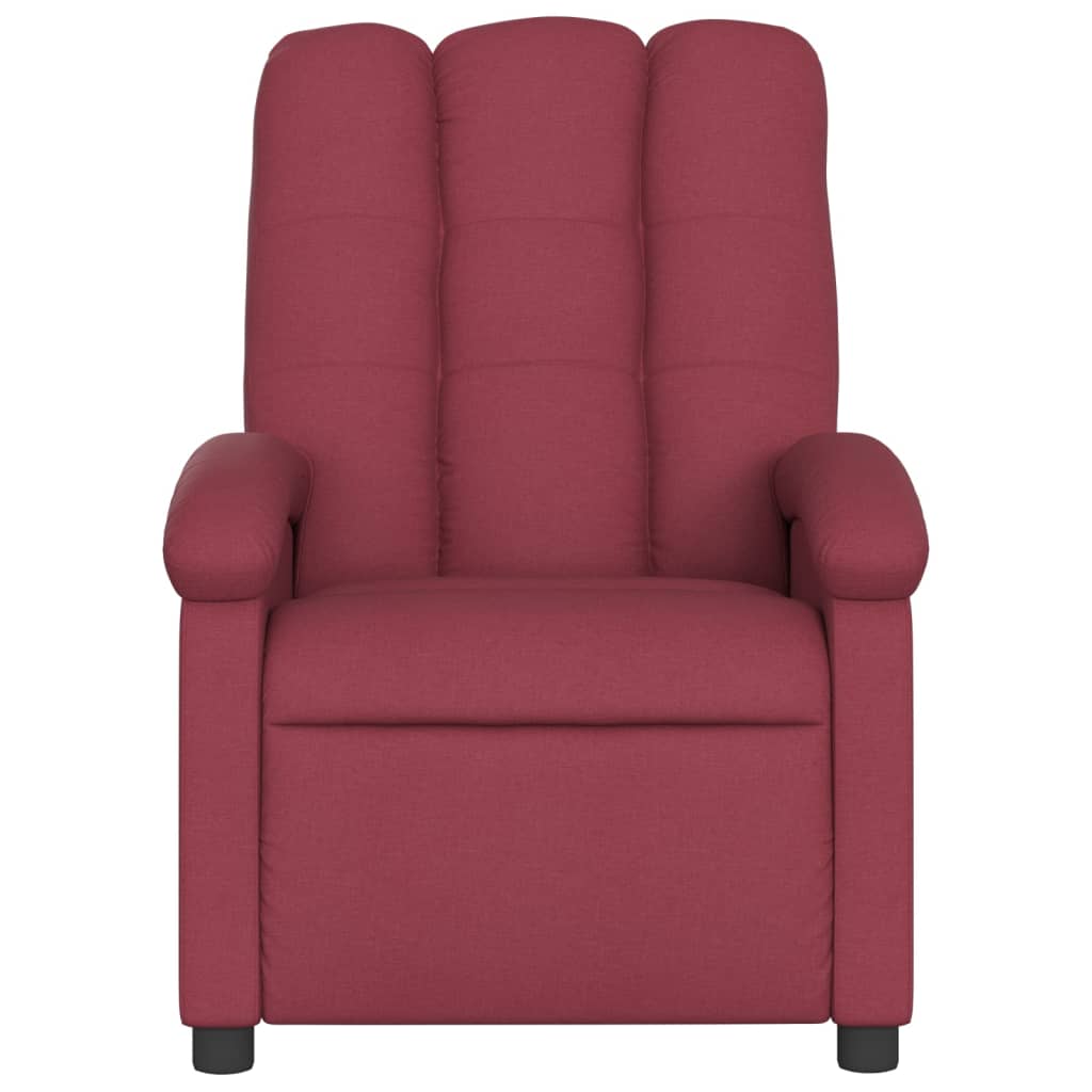 vidaXL Sillón reclinable eléctrico tela rojo tinto