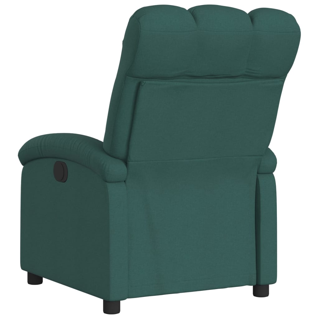 vidaXL Sillón reclinable eléctrico tela verde oscuro