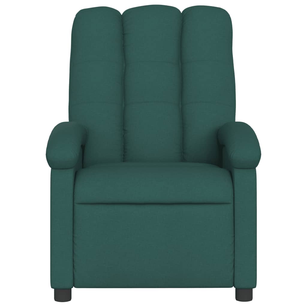 vidaXL Sillón reclinable eléctrico tela verde oscuro