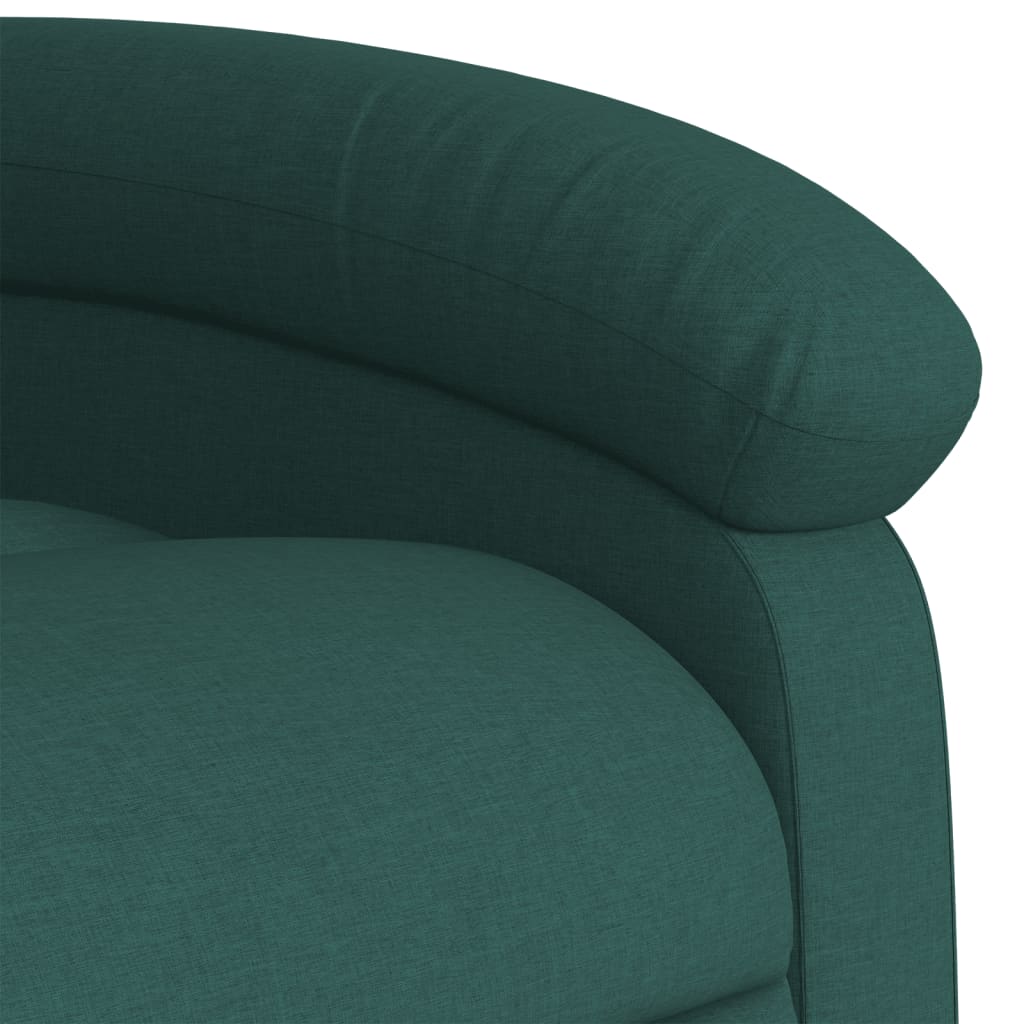 vidaXL Sillón reclinable eléctrico tela verde oscuro