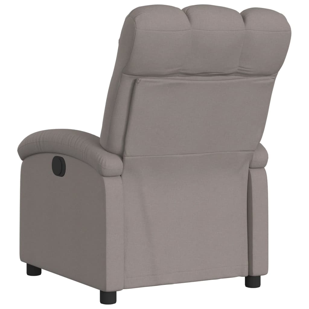 vidaXL Sillón reclinable eléctrico tela gris taupé