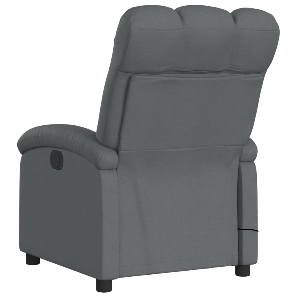 vidaXL Sillón reclinable de masaje eléctrico tela gris oscuro