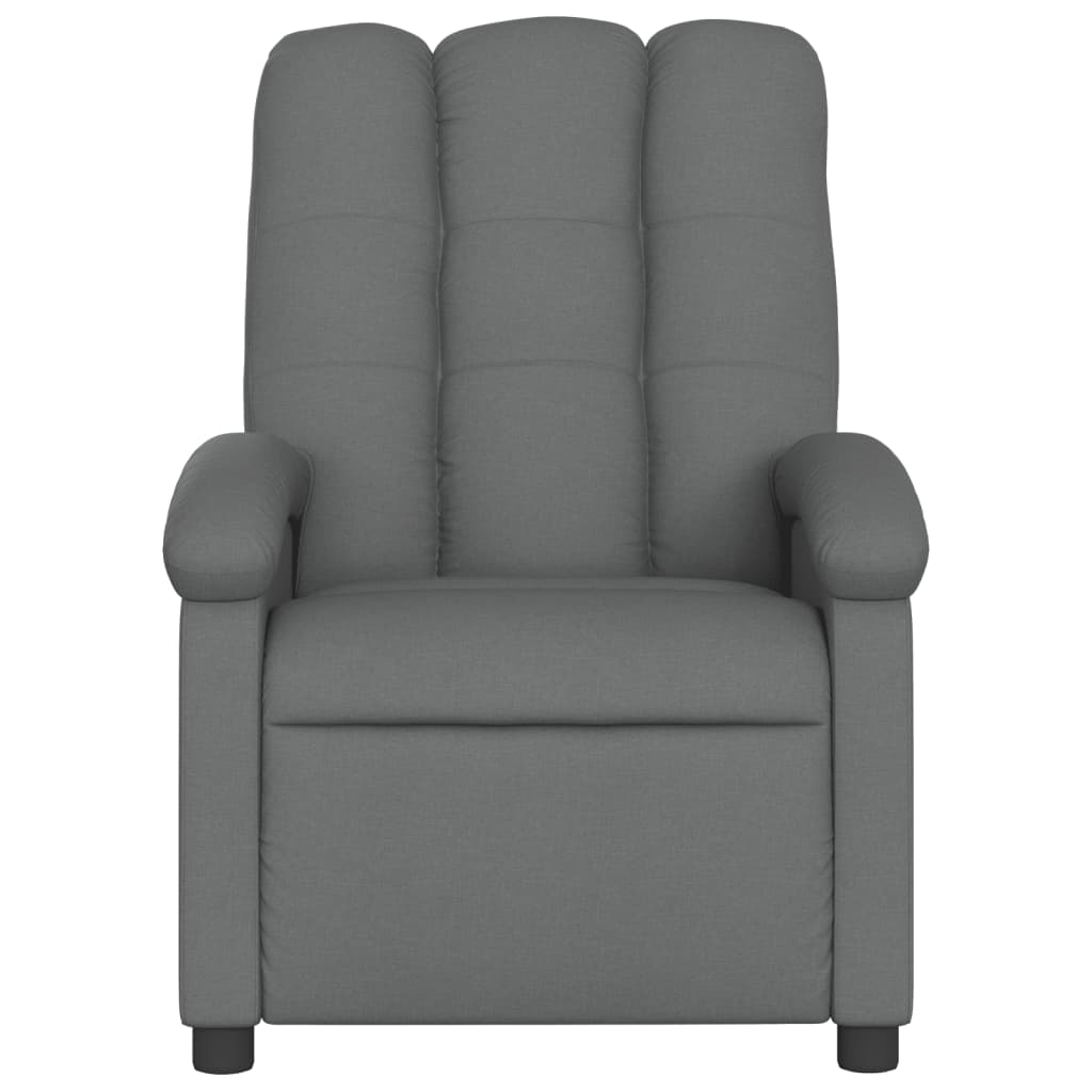 vidaXL Sillón reclinable de masaje eléctrico tela gris oscuro