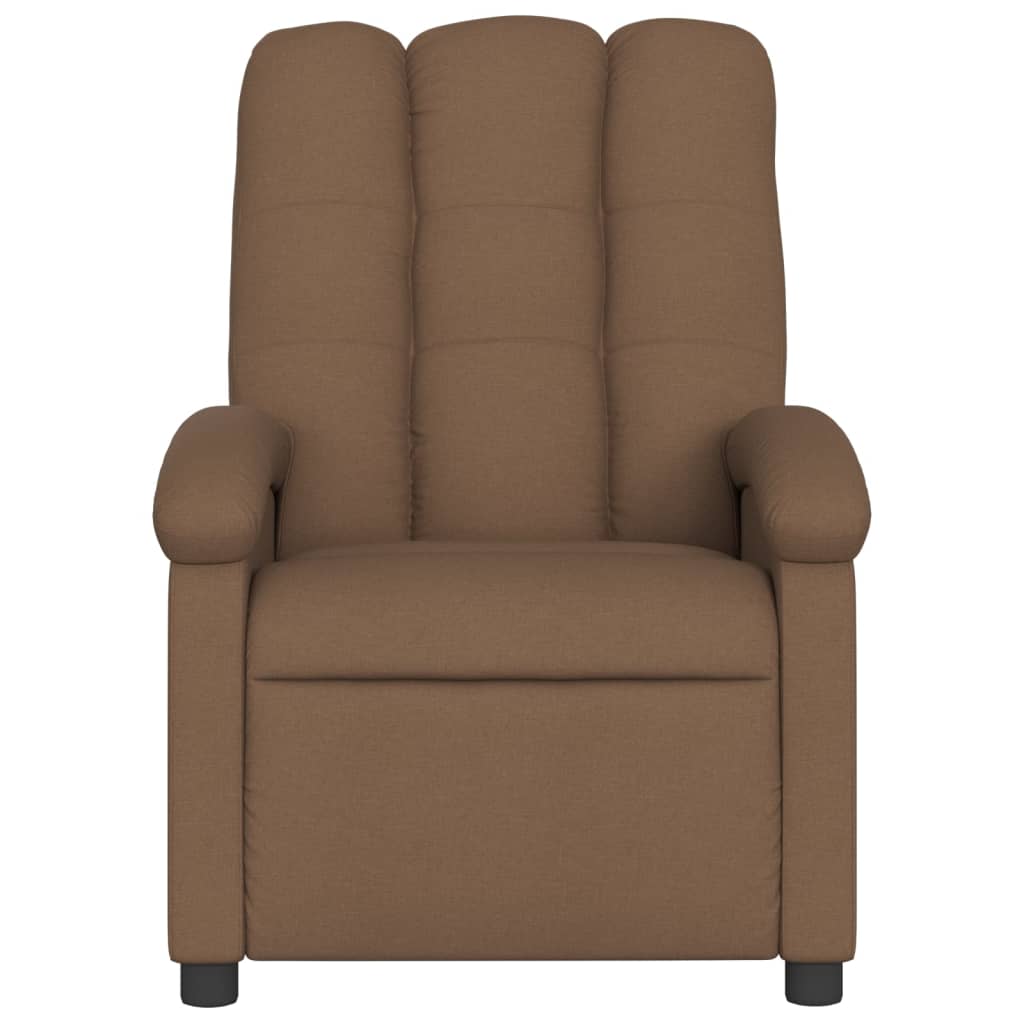 vidaXL Sillón reclinable de masaje eléctrico tela marrón