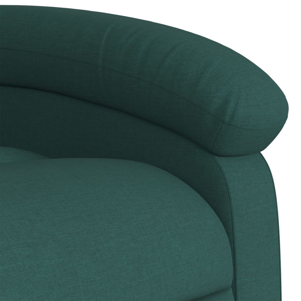 vidaXL Sillón reclinable de masaje eléctrico tela verde oscuro