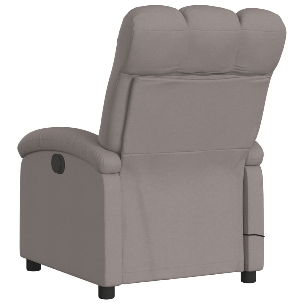 vidaXL Sillón reclinable de masaje eléctrico tela gris taupe