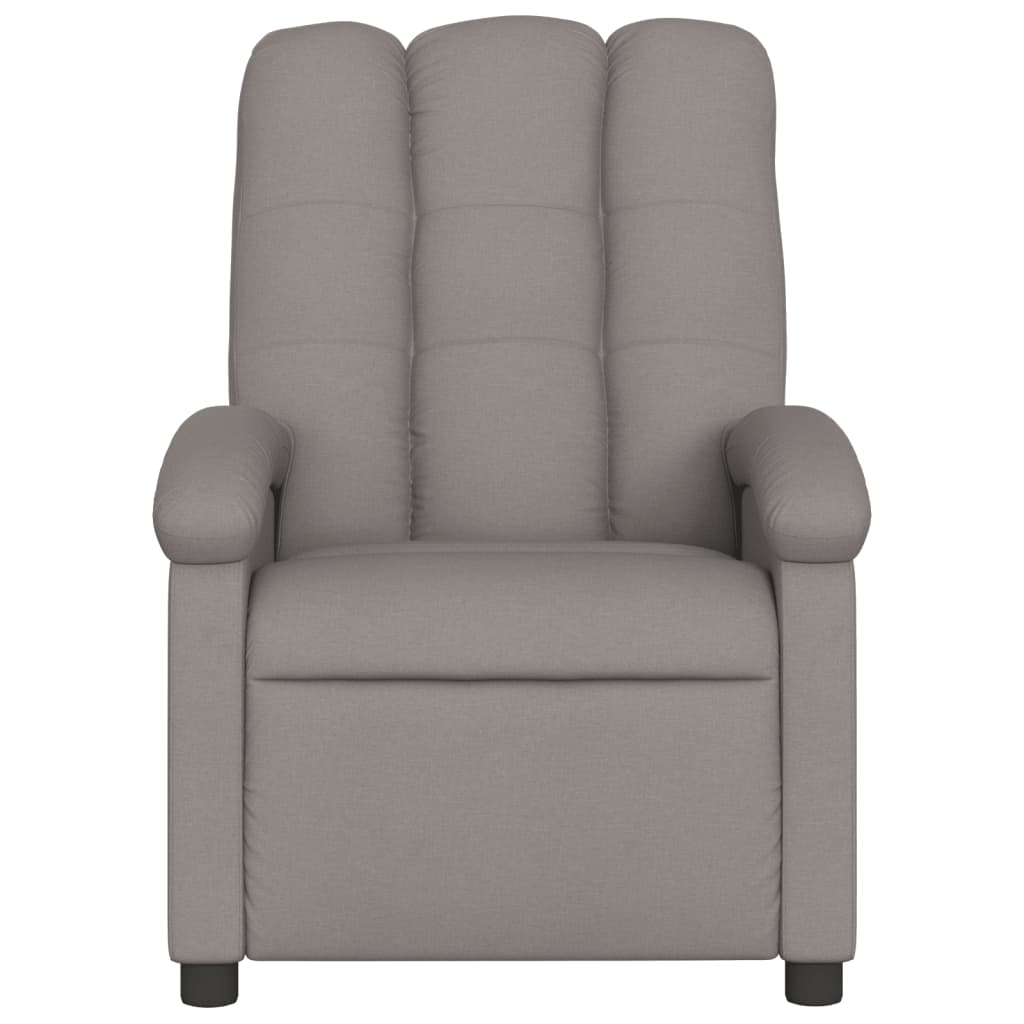 vidaXL Sillón reclinable de masaje eléctrico tela gris taupe