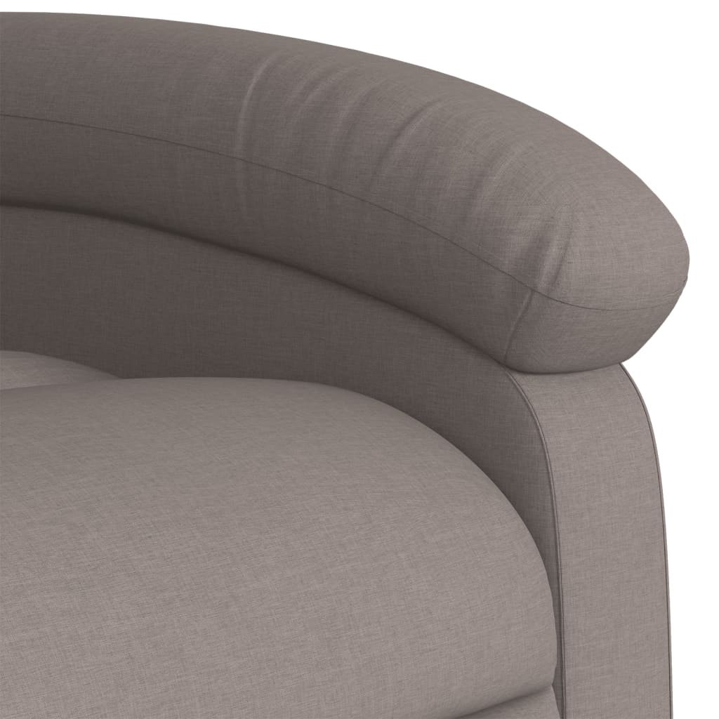 vidaXL Sillón reclinable de masaje eléctrico tela gris taupe