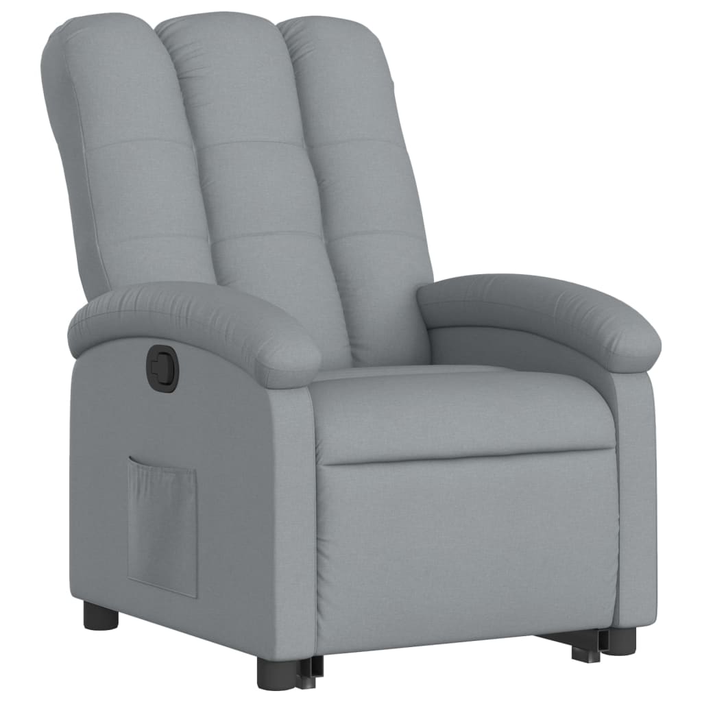 vidaXL Sillón reclinable elevable de tela gris claro