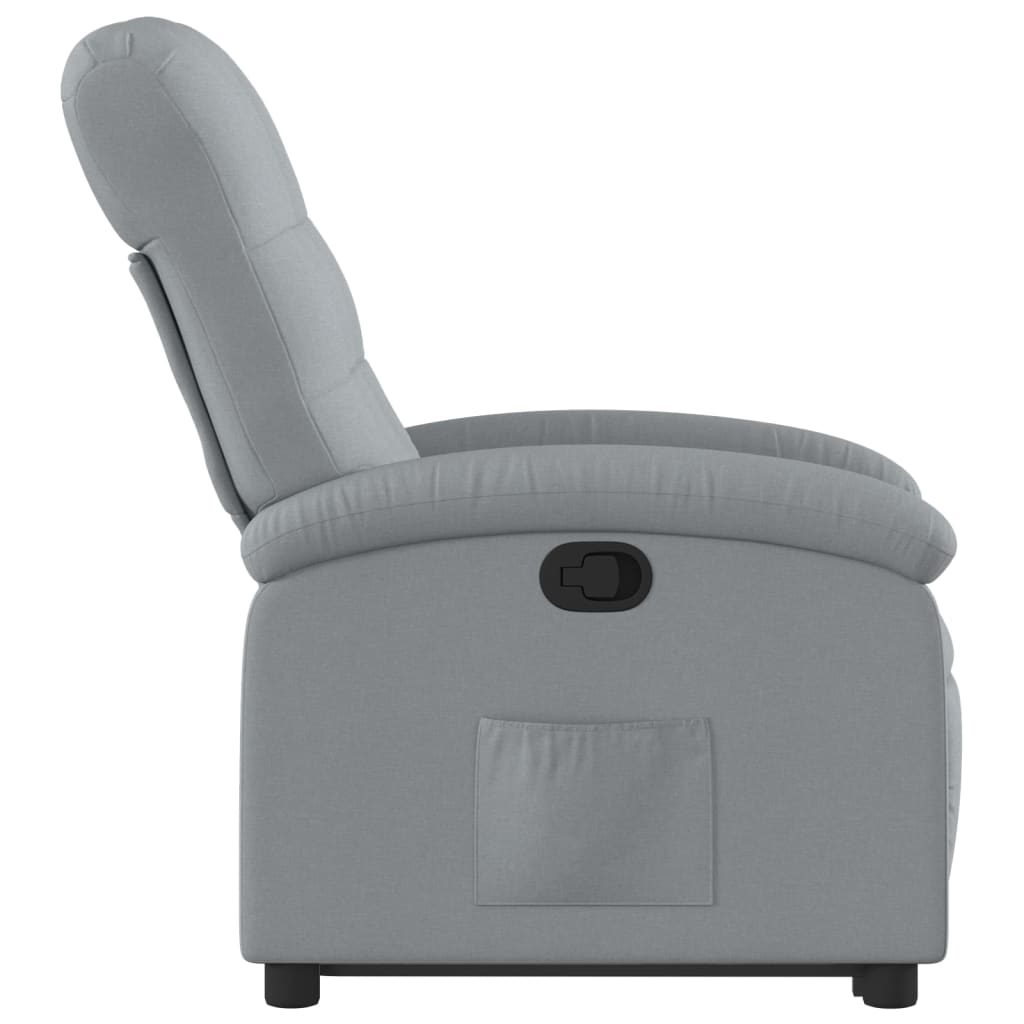 vidaXL Sillón reclinable elevable de tela gris claro