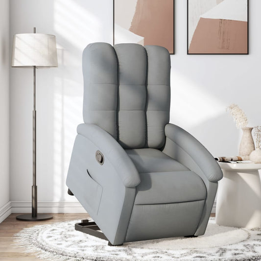 vidaXL Sillón reclinable elevable de tela gris claro