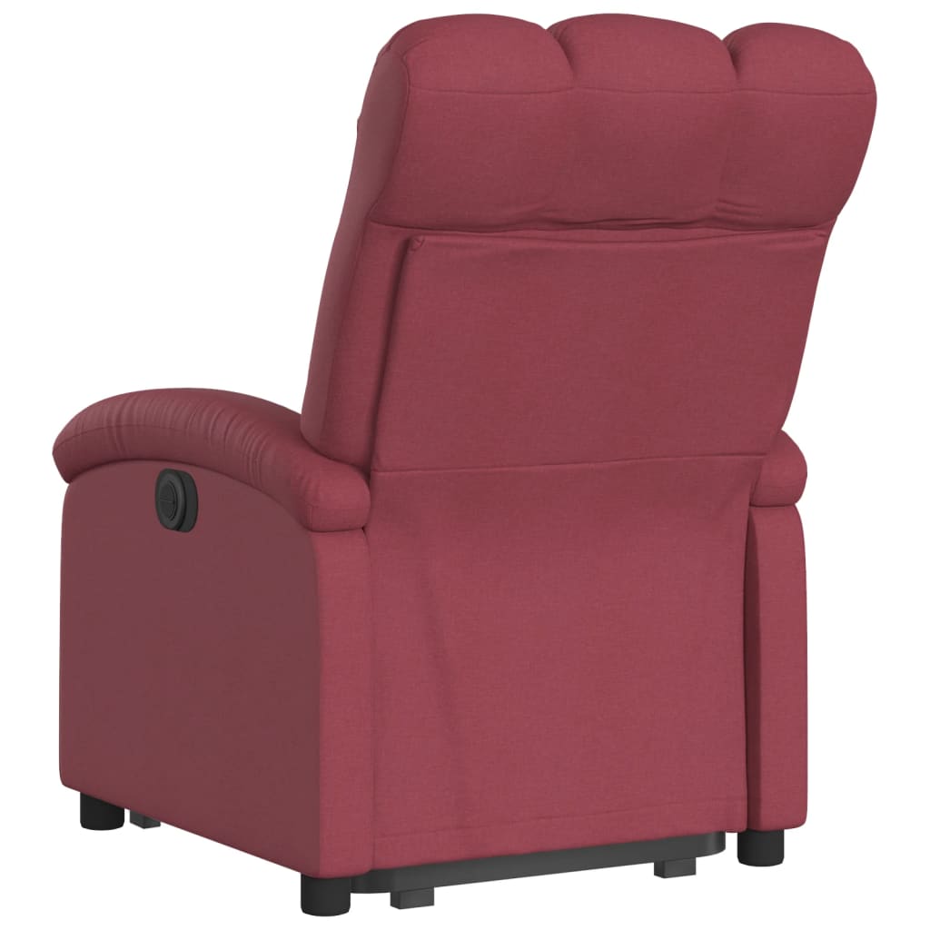 vidaXL Sillón reclinable elevable tela rojo tinto