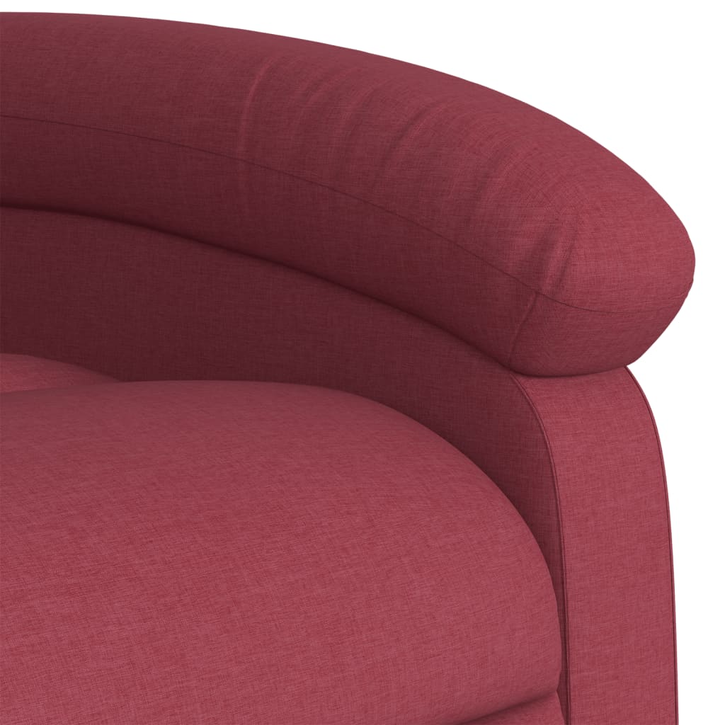 vidaXL Sillón reclinable elevable tela rojo tinto