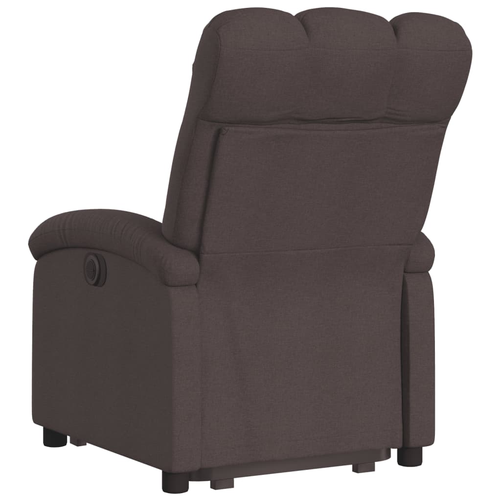 vidaXL Sillón reclinable elevable tela marrón oscuro