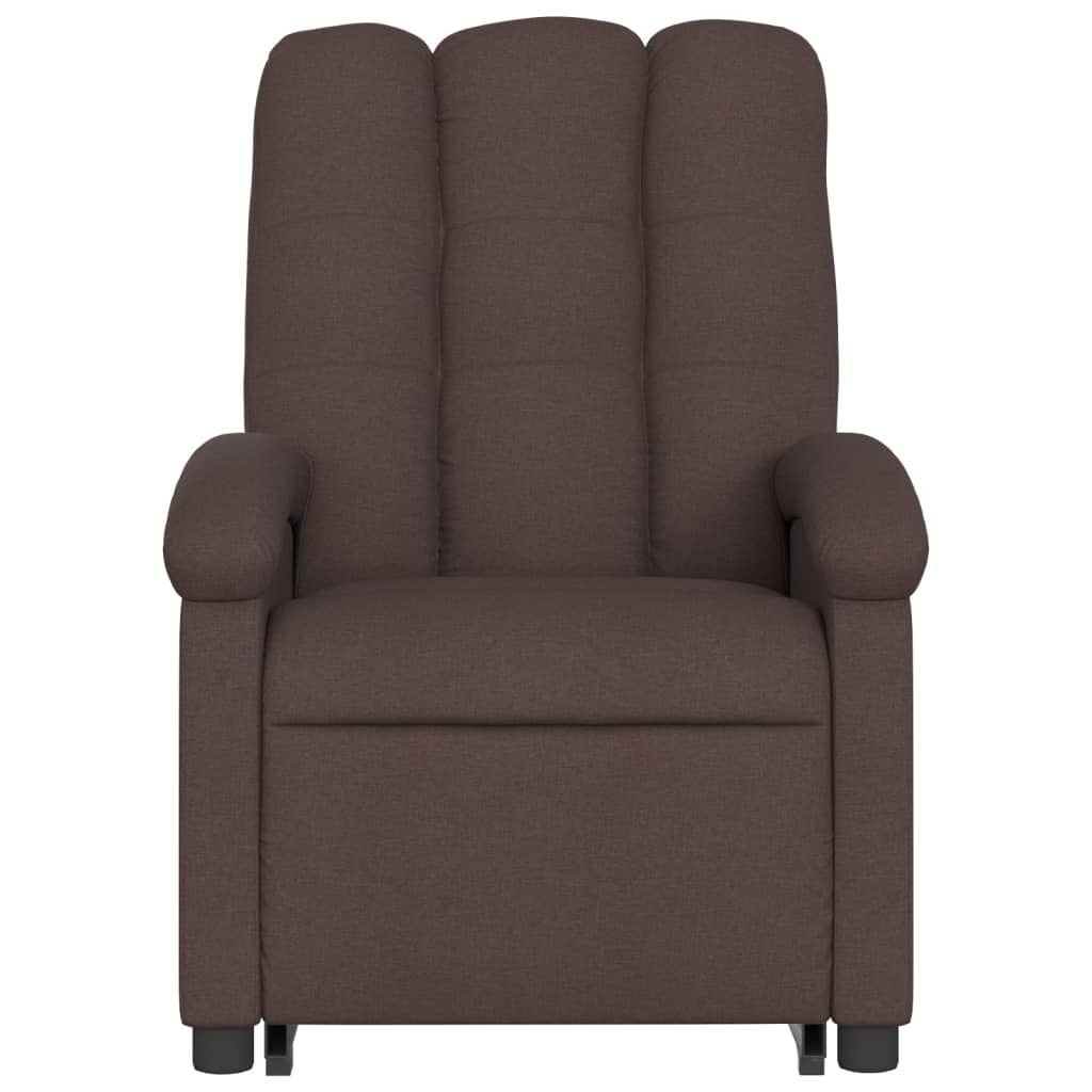 vidaXL Sillón reclinable elevable tela marrón oscuro