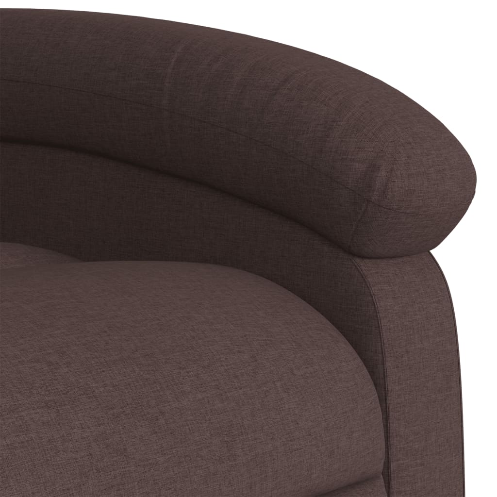 vidaXL Sillón reclinable elevable tela marrón oscuro