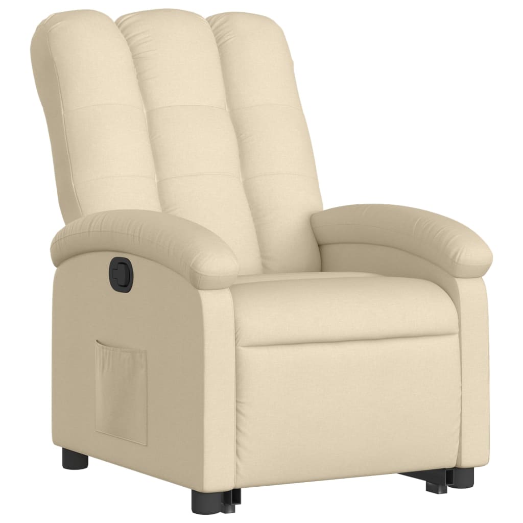 vidaXL Sillón reclinable elevable de tela color crema