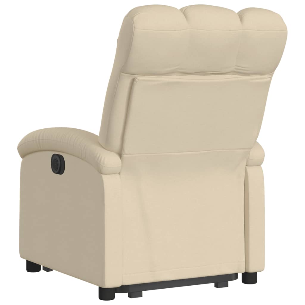 vidaXL Sillón reclinable elevable de tela color crema