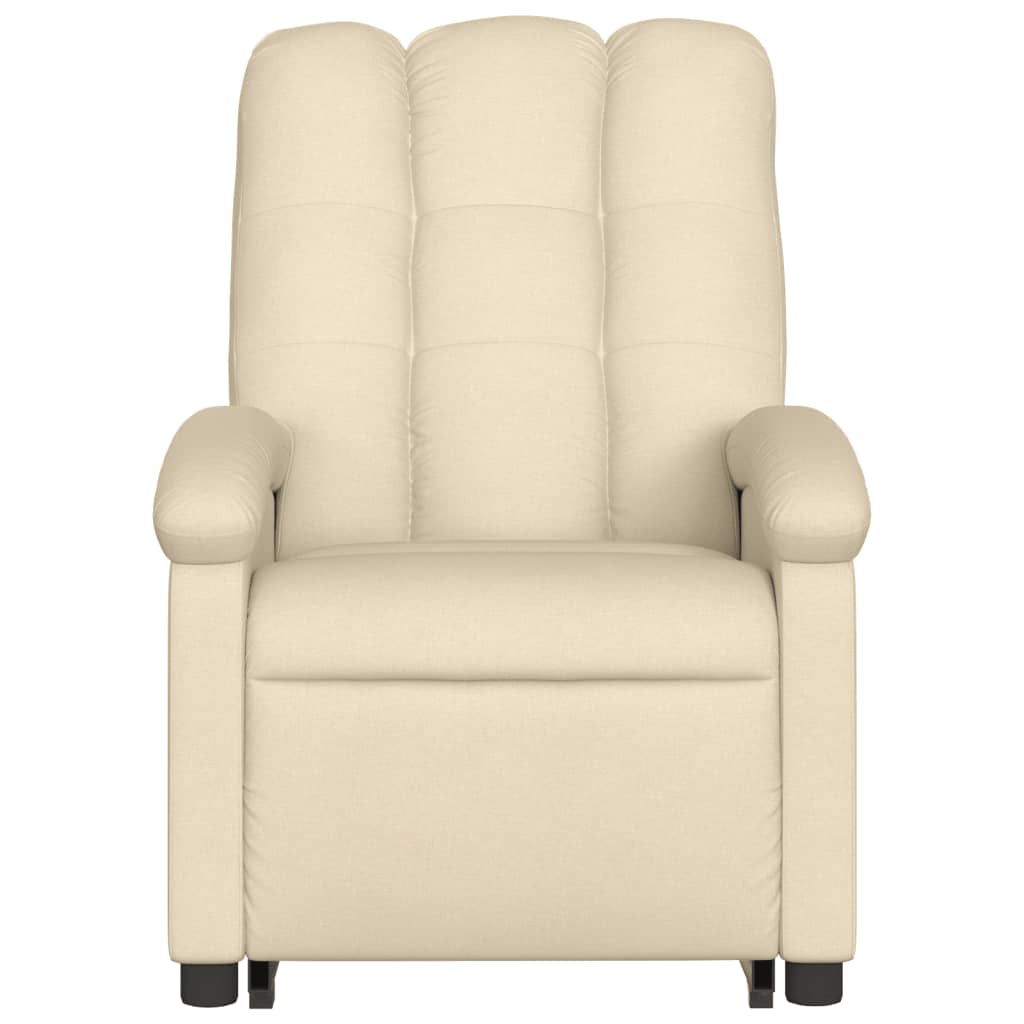 vidaXL Sillón reclinable elevable de tela color crema