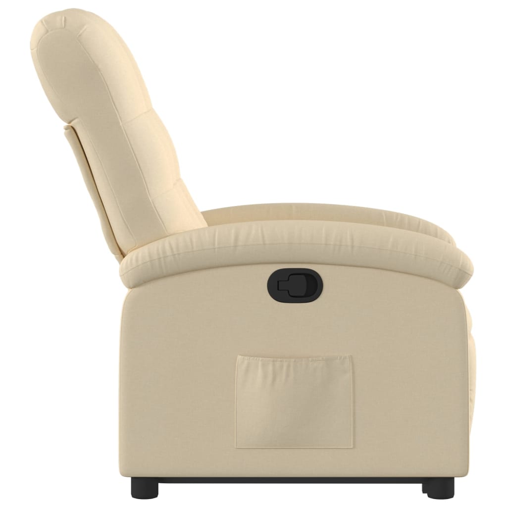 vidaXL Sillón reclinable elevable de tela color crema