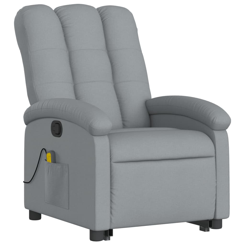 vidaXL Sillón de masaje reclinable de pie de tela gris claro