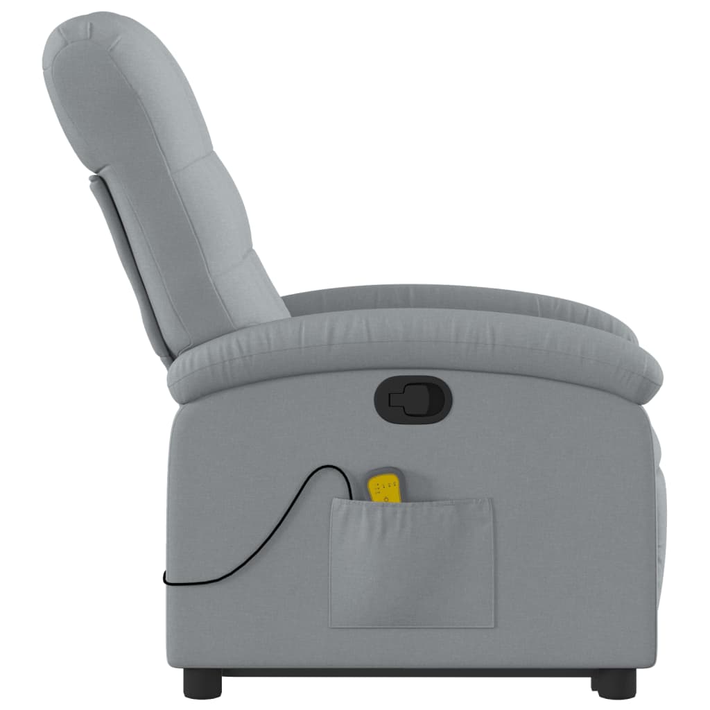 vidaXL Sillón de masaje reclinable de pie de tela gris claro