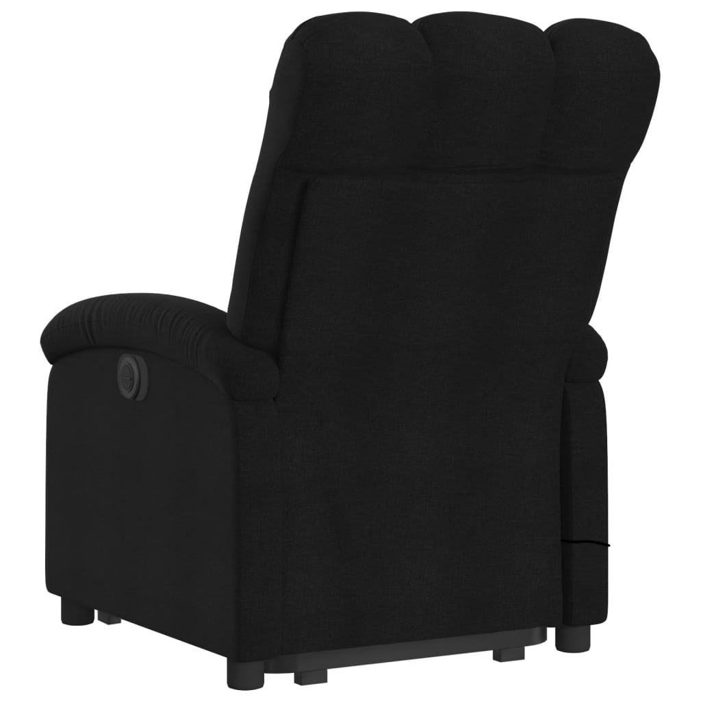 vidaXL Sillón reclinable de masaje elevable tela negro