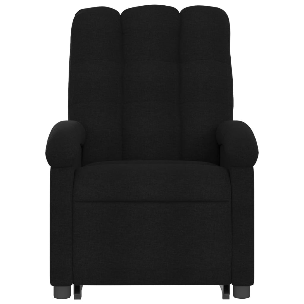 vidaXL Sillón reclinable de masaje elevable tela negro