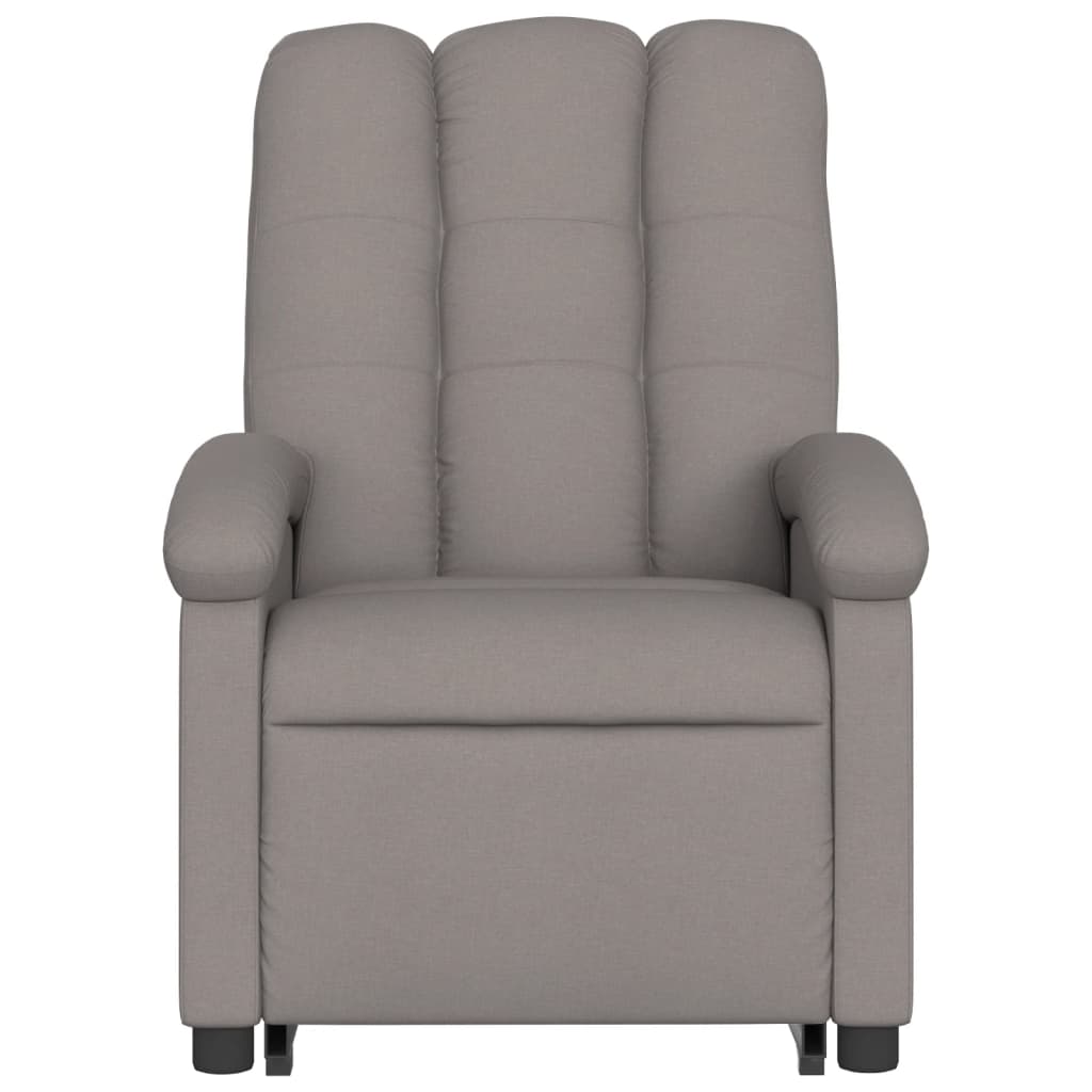 vidaXL Sillón reclinable de masaje elevable tela gris taupé