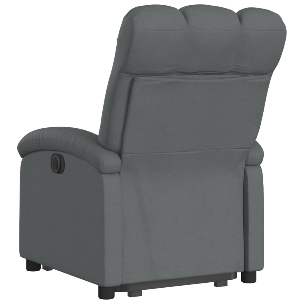 vidaXL Sillón eléctrico reclinable elevable de tela gris oscuro