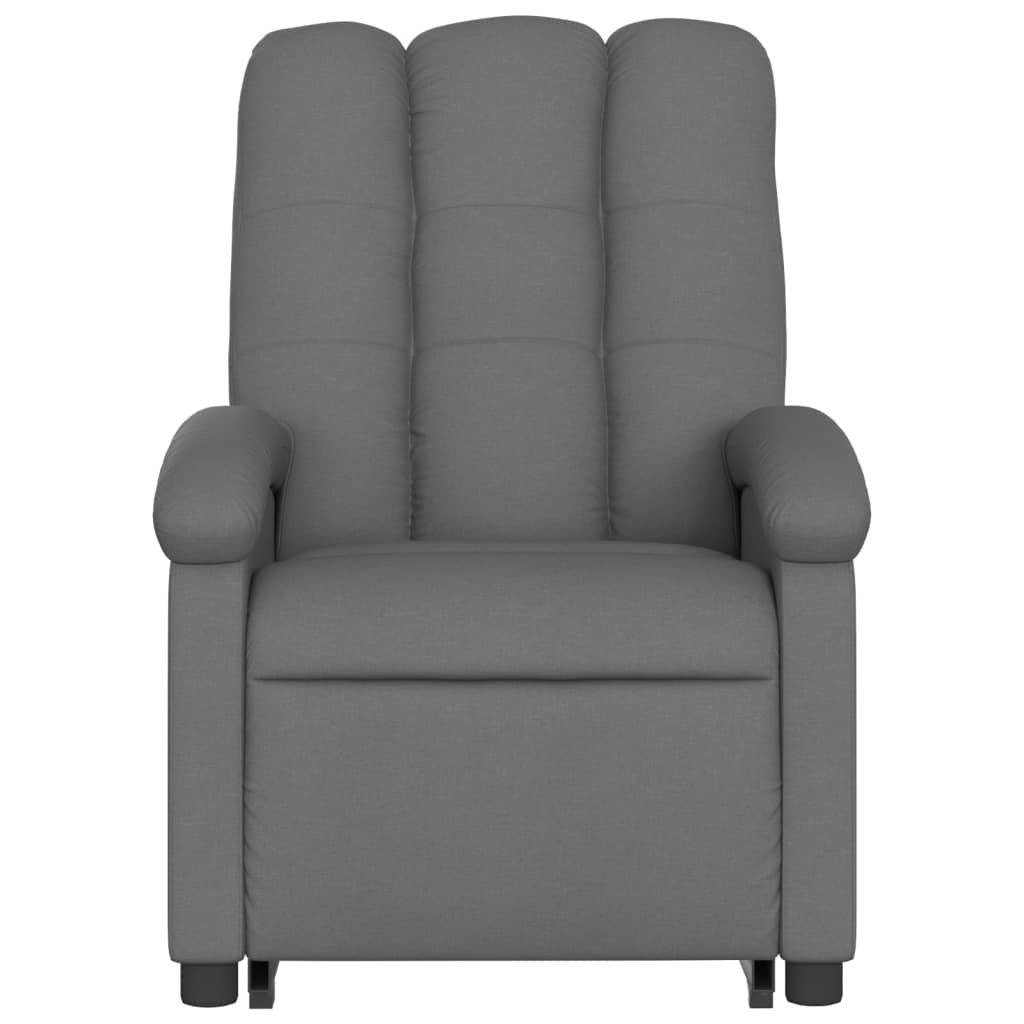 vidaXL Sillón eléctrico reclinable elevable de tela gris oscuro