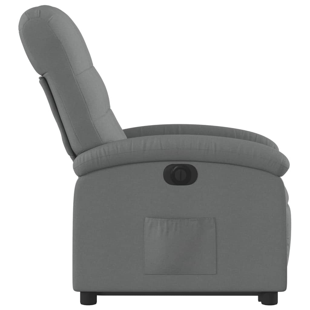 vidaXL Sillón eléctrico reclinable elevable de tela gris oscuro