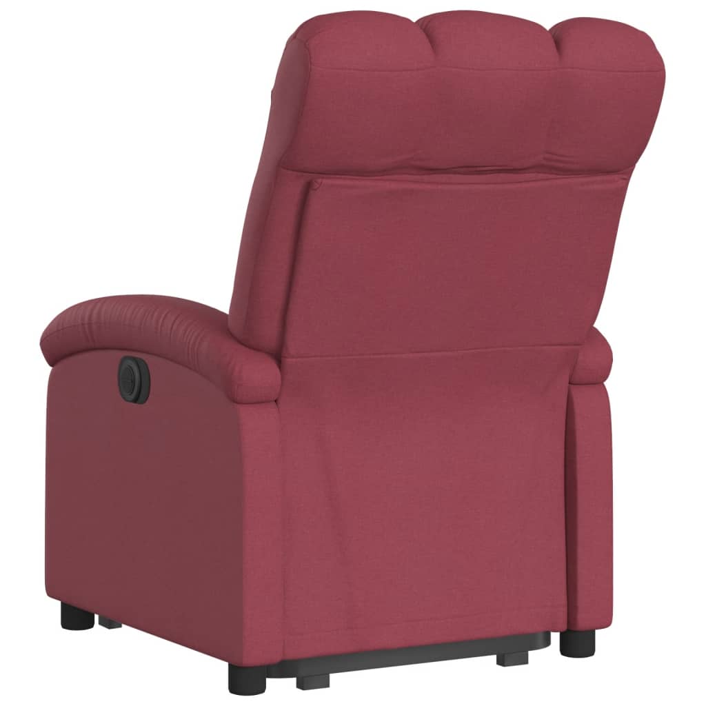 vidaXL Sillón eléctrico reclinable elevable de tela rojo tinto