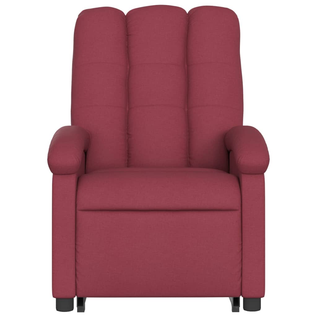 vidaXL Sillón eléctrico reclinable elevable de tela rojo tinto