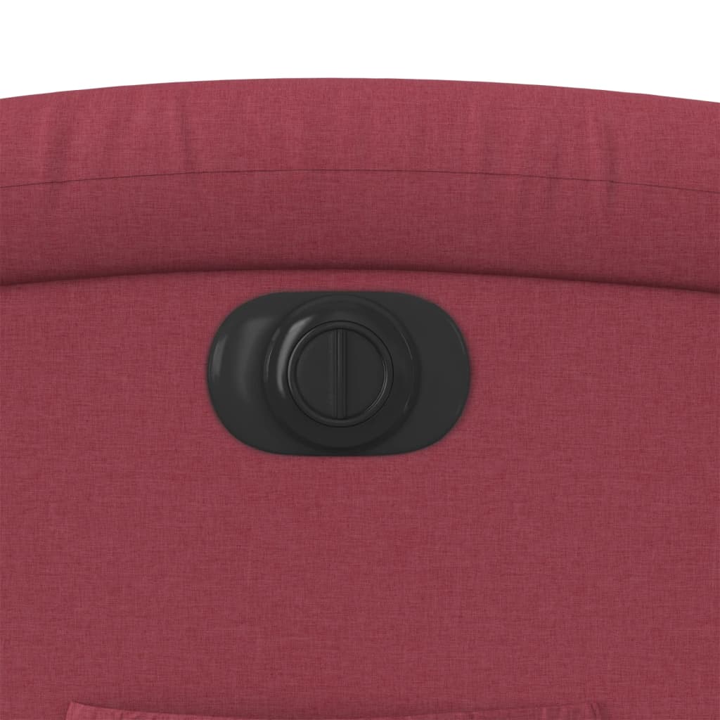 vidaXL Sillón eléctrico reclinable elevable de tela rojo tinto