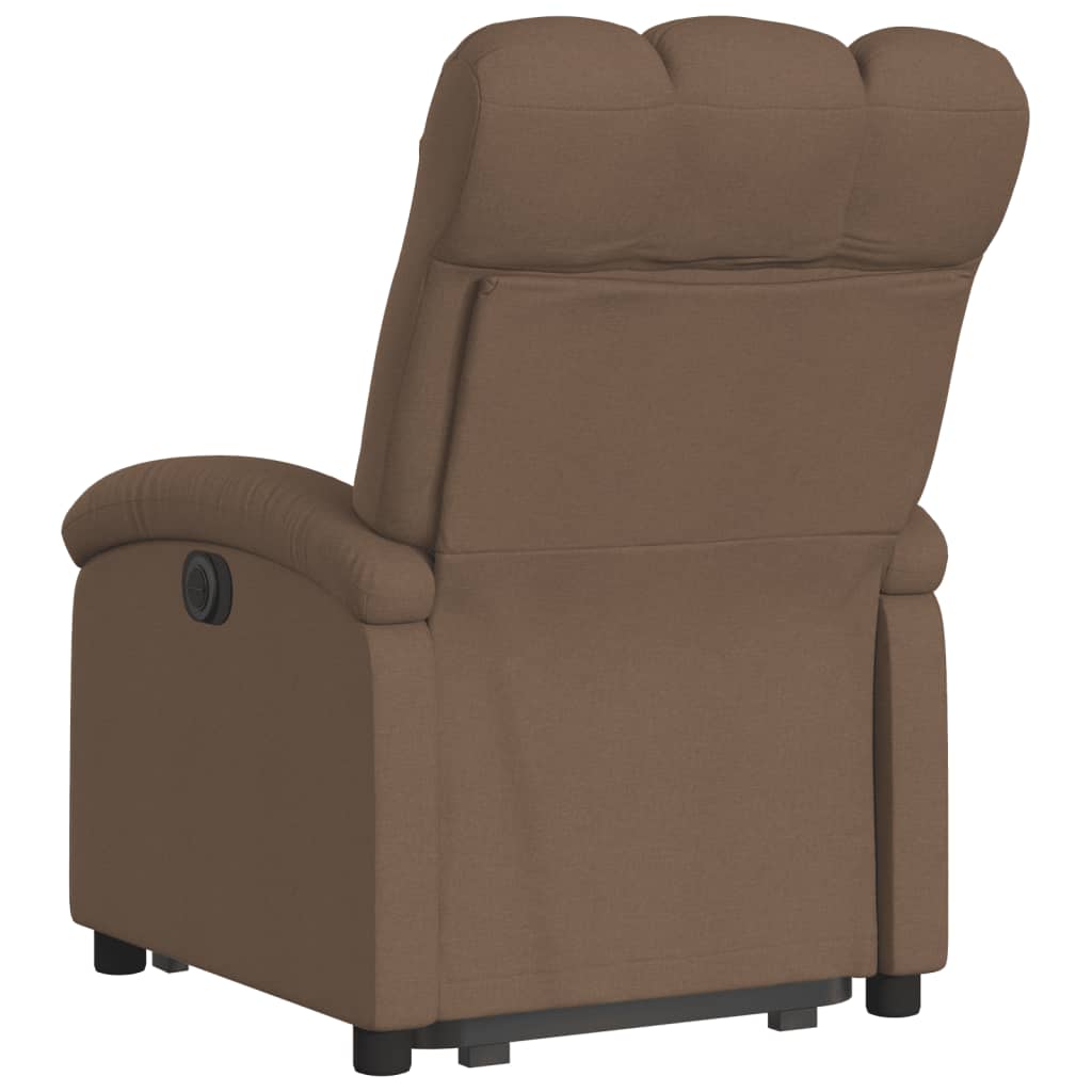 vidaXL Sillón eléctrico reclinable elevable de tela marrón