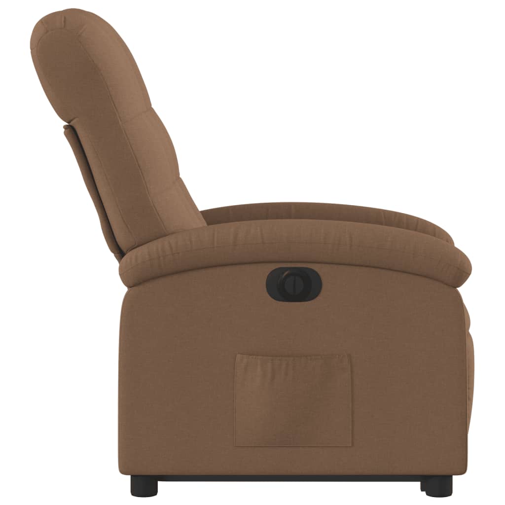 vidaXL Sillón eléctrico reclinable elevable de tela marrón