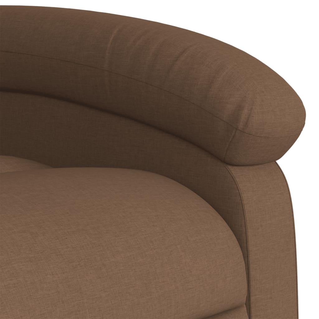 vidaXL Sillón eléctrico reclinable elevable de tela marrón