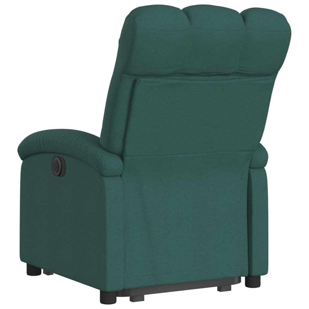 vidaXL Sillón eléctrico reclinable elevable de tela verde oscuro